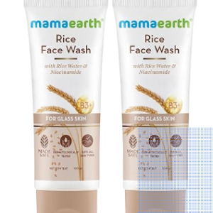 Mamaearth Rice Face Wash With Rice Water & Niacinamide for Glass Skin | For Hydrated, Glowing & Even Skin Tone | For All Skin Types | For Men & Women | 100 ml x 2